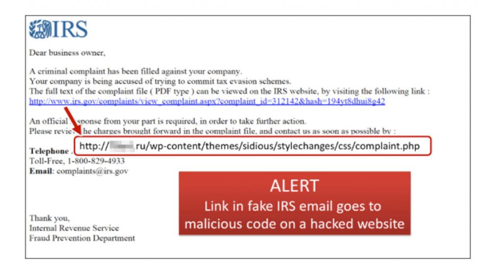 phishing notice